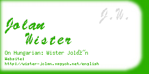 jolan wister business card